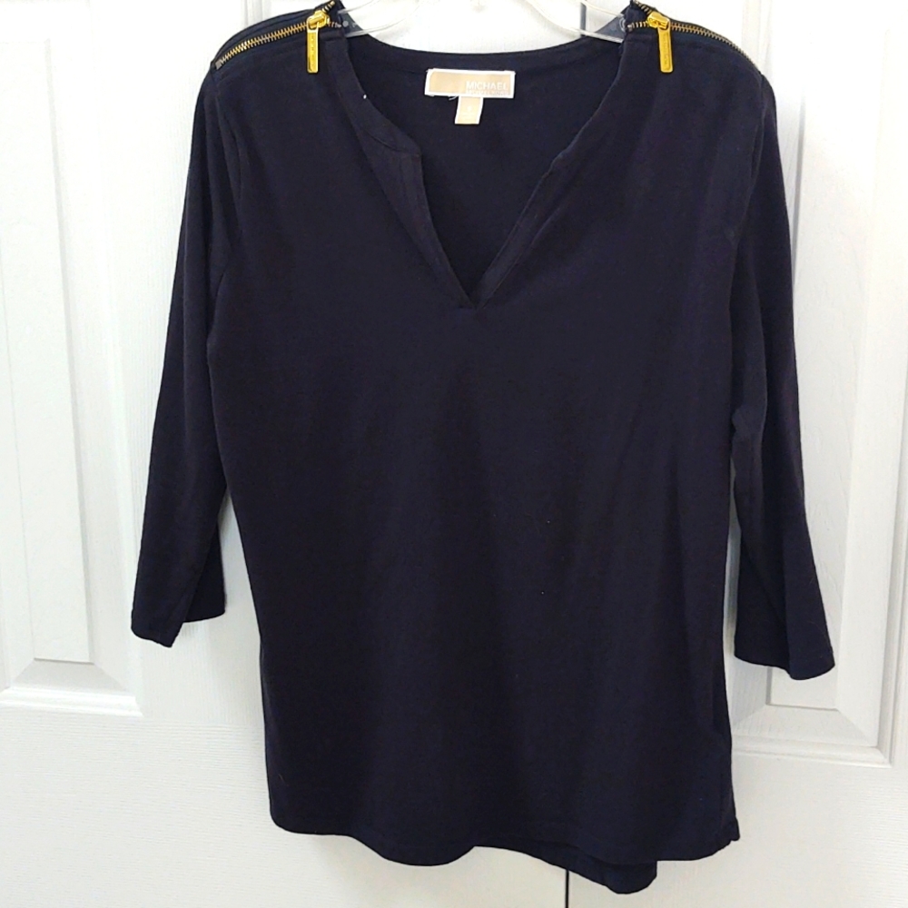 Michael Kors Navy 3/4 Sleeve Top Size S GUC